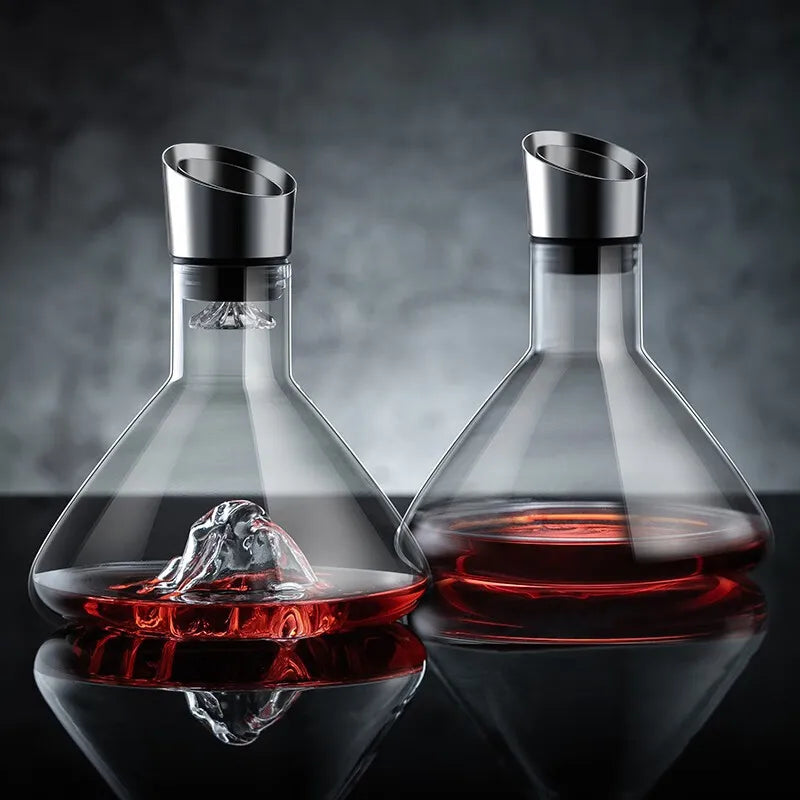 1.5L Decanter Wine Creative Wine Decanter Transparent Iceberg Design Lead-Free Crystal Glass Wine Accessories Barware Decanters