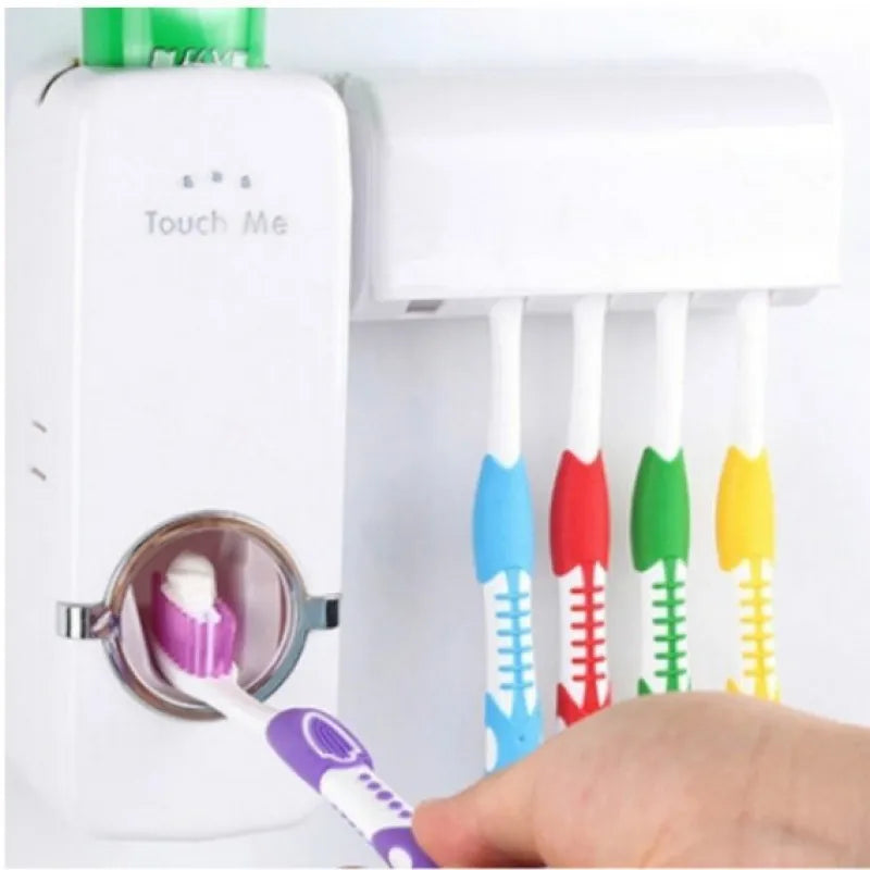 Toothpaste Applicator Dispenser And Brush Holder For Bathroom Use