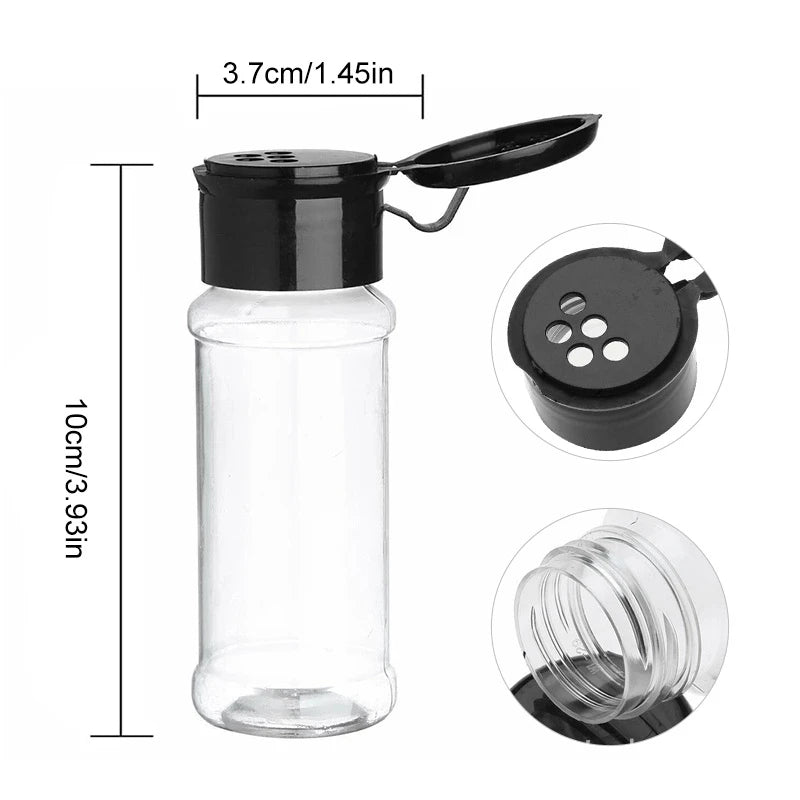 5/10/15/20PC Jars for spices Salt and Pepper Shaker Seasoning Jar spice organizer Plastic Barbecue Condiment Kitchen Gadget Tool