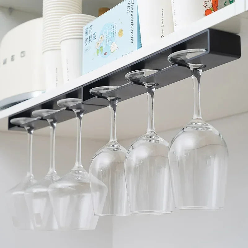 Bar Wine Glass Rack - Non-drilled Cup Holder In Kitchen and Dining Room,Upside-down Rack for Household Wine Glasses